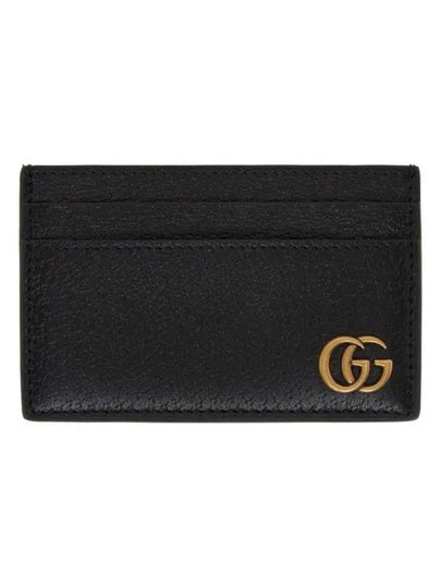 GG Marmont Marmont logo calfskin card holder black - GUCCI - BALAAN 2