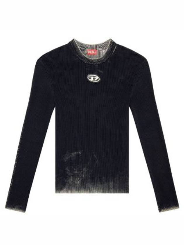 K Darin Logo Detail Knit Top Black - DIESEL - BALAAN 6