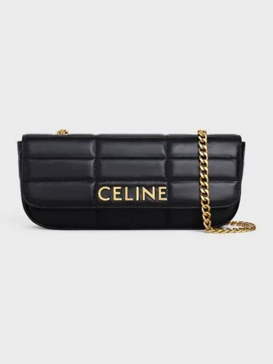 Monochrome Matelasse Long Chain Shoulder Bag Black - CELINE - BALAAN 2