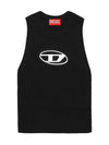 M Onerva Logo Plaque Cut Out Sleeveless Black - DIESEL - BALAAN 2