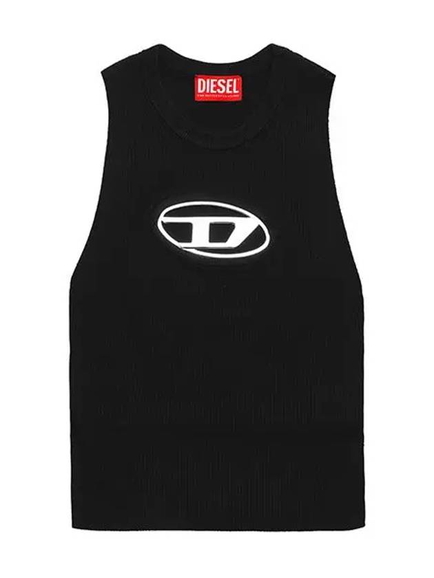 M Onerva Logo Plaque Cut Out Sleeveless Black - DIESEL - BALAAN 3