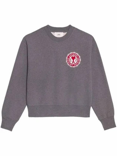 Heart Logo Patch Sweatshirt Grey - AMI - BALAAN 2