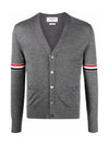 Stripe Armband Merino Wool Cardigan Grey - THOM BROWNE - BALAAN 3