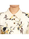 Women's Silk Front Polo Shirt Cream - TORY BURCH - BALAAN 7