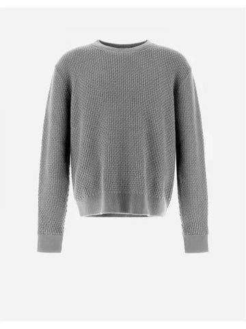 Herno gray crewneck wool knit - HERNO - BALAAN 1