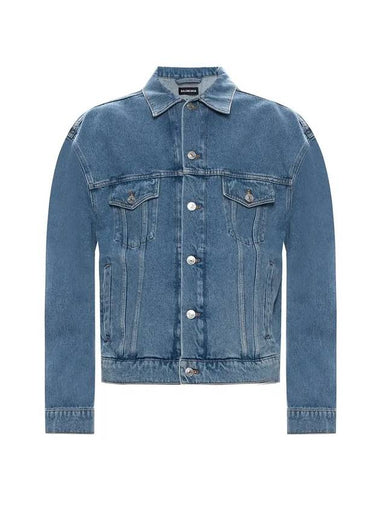 Back Logo Printing Denim Jacket Blue - BALENCIAGA - BALAAN 1