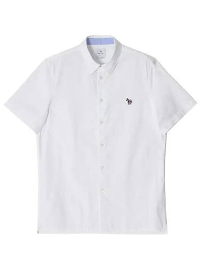 Zebra Patch Casual Fit Short Sleeve Shirt White - PAUL SMITH - BALAAN 2