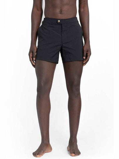 Men's Classic Fit Nylon Swim Shorts Black - TOM FORD - BALAAN 2