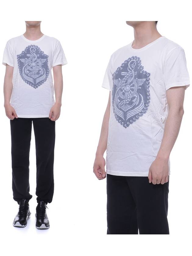 Men's Short Sleeve T-Shirt S4HJ601I218_100 - BALMAIN - BALAAN 1