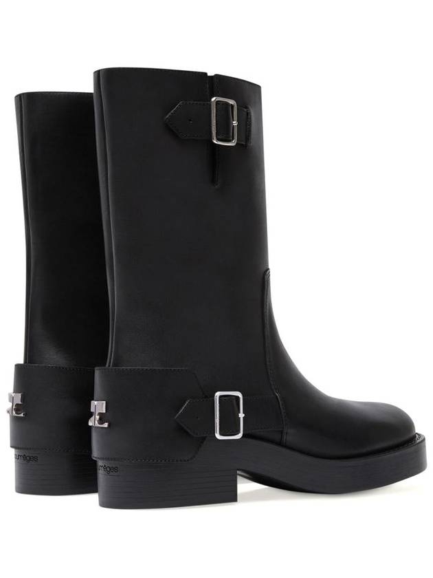 Americana Harness Leather Middle Boots Black - COURREGES - BALAAN 4