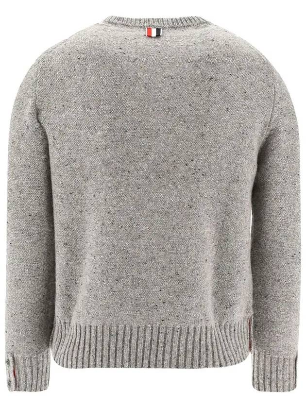 Donegal 4-Bar Striped Crew Neck Wool Knit Top Light Grey - THOM BROWNE - BALAAN 4