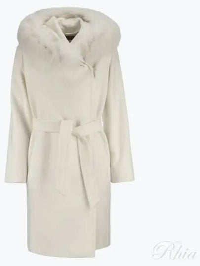 Studio 3 Mango Wool Hooded Single Coat White - MAX MARA - BALAAN 2