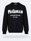 Logo Print Cotton Sweatshirt Black - ALEXANDER MCQUEEN - BALAAN 2