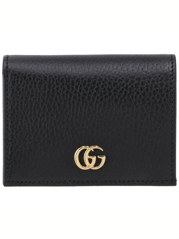 GG Marmont Leather Half Wallet Black - GUCCI - BALAAN 3