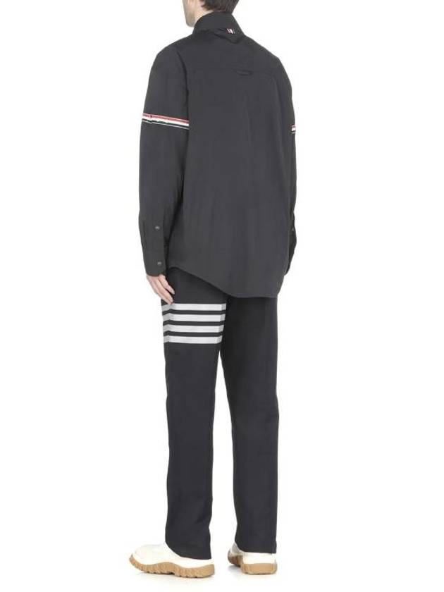 Armband Oversized Poly Twill Shirt Jacket Navy - THOM BROWNE - BALAAN 4