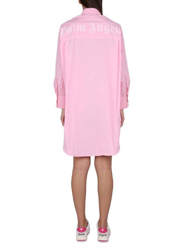 Shirt Midi Dress Pink - PALM ANGELS - BALAAN 4