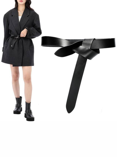 Lecce Knotted Leather Belt Black - ISABEL MARANT - BALAAN 2