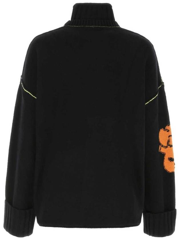 Flower Oversized Turtleneck Black - ALEXANDER MCQUEEN - BALAAN 3