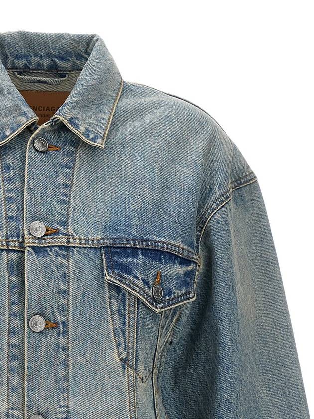 Hourglass Denim Jacket Light Blue - BALENCIAGA - BALAAN 4