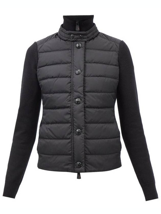 Women's Grenoble Logo Mix Padded Cardigan Black - MONCLER - BALAAN 2