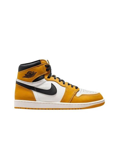 Air 1 Retro High Top Sneakers Yellow Ochre Black - JORDAN - BALAAN 1