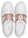Rockstud Untitled Open Low Top Sneakers White Rose Gold - VALENTINO - BALAAN.