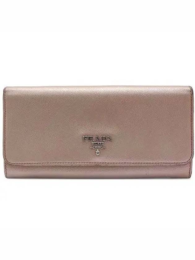 1M1132 Silver Logo SAFFIANO Long Wallet - PRADA - BALAAN 1