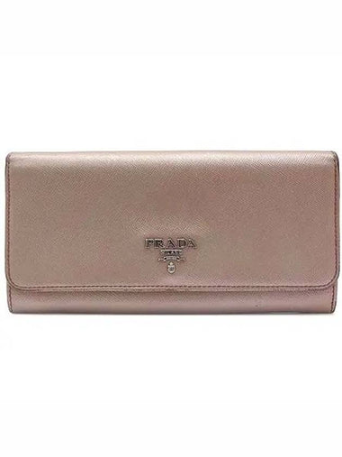 1M1132 Silver Logo SAFFIANO Long Wallet - PRADA - BALAAN 1