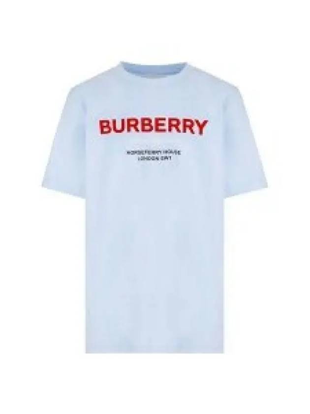 Kids Logo Printing Short Sleeve Sky 8061403 14Y Can be worn by adults - BURBERRY - BALAAN 2