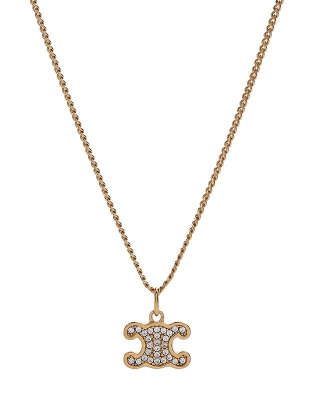 Triomphe Rhinestone Brass Crystal Necklace Gold - CELINE - BALAAN 4