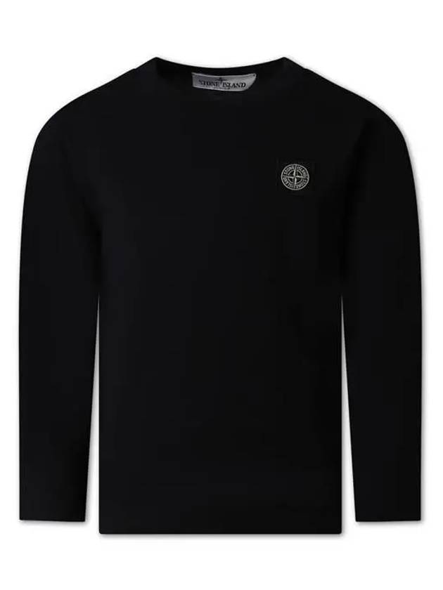 Kids Cotton Jersey Long Sleeve T-Shirt Black - STONE ISLAND - BALAAN 2