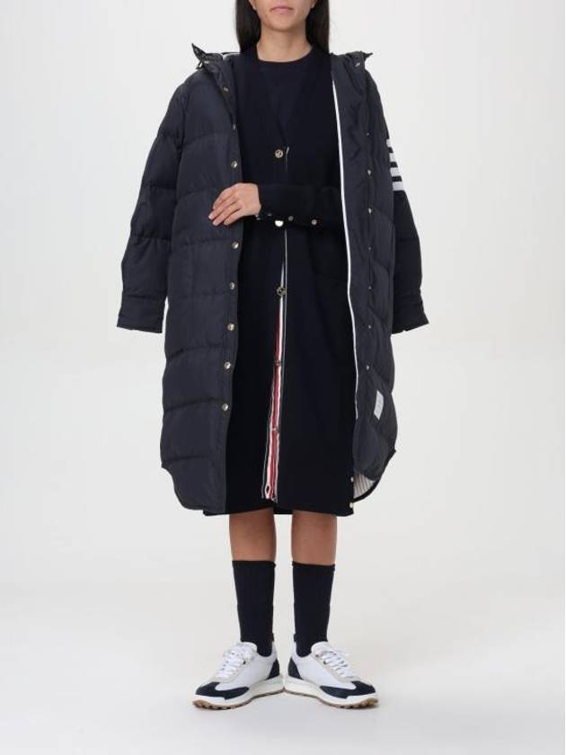 Downfilled Ripstop Classic 4 Striped Hoodie Down Long Padding Navy - THOM BROWNE - BALAAN 3