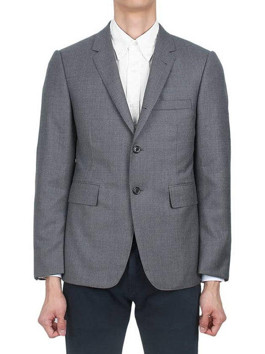 Super 120S Wool Twill Single Breasted Classic Jacket Grey - THOM BROWNE - BALAAN 2