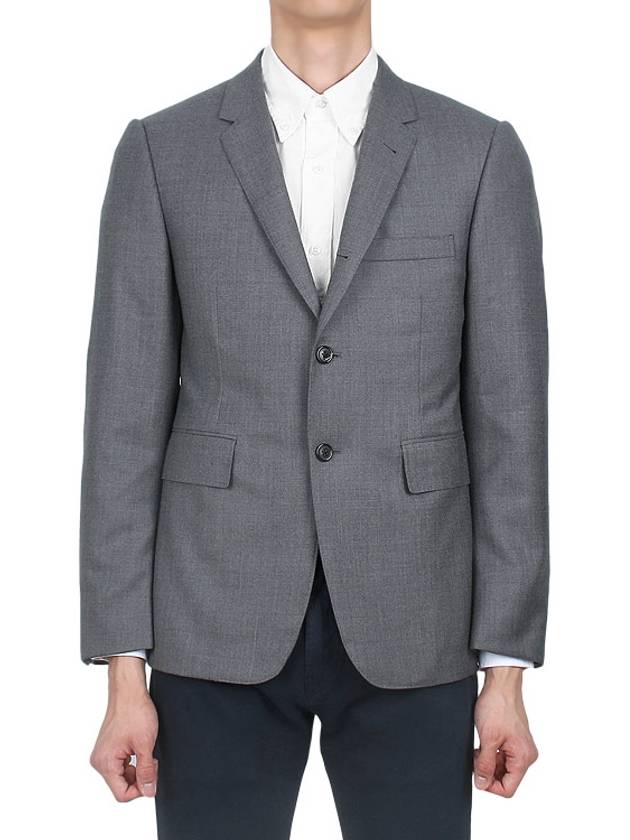 Super 120S Wool Twill Single Breasted Classic Jacket Grey - THOM BROWNE - BALAAN 3