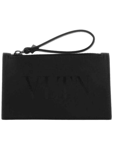 VLTN leather card wallet black - VALENTINO - BALAAN 1