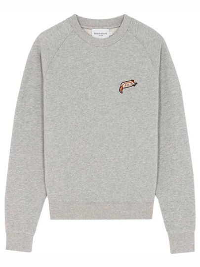 Oly Hot Dog Patch Vintage Cotton Sweatshirt Grey - MAISON KITSUNE - BALAAN 2