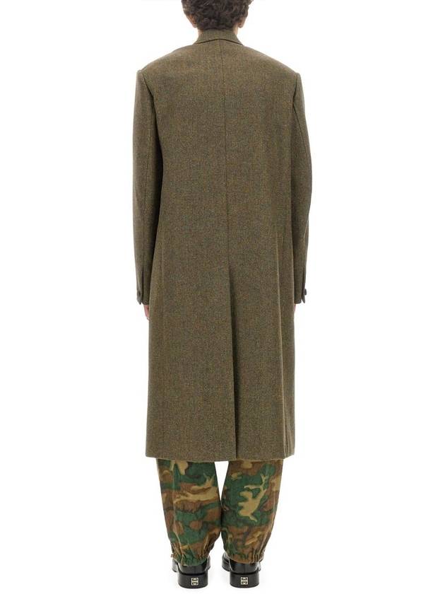 Oversized Wool Double Coat Khaki - GIVENCHY - BALAAN 4