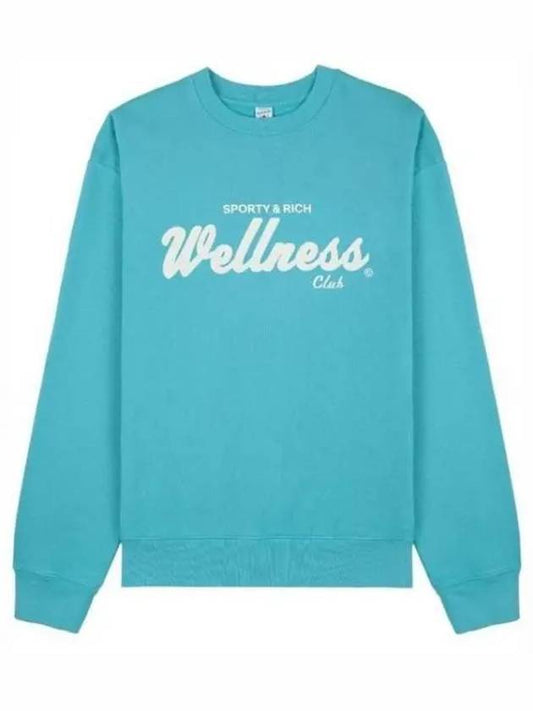 Wellness Club Logo Print Sweatshirt Dolphin Blue CRAW2333DO 1198625 - SPORTY & RICH - BALAAN 1