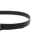 Grained Leather Silver Monogram Belt Black - SAINT LAURENT - BALAAN 6