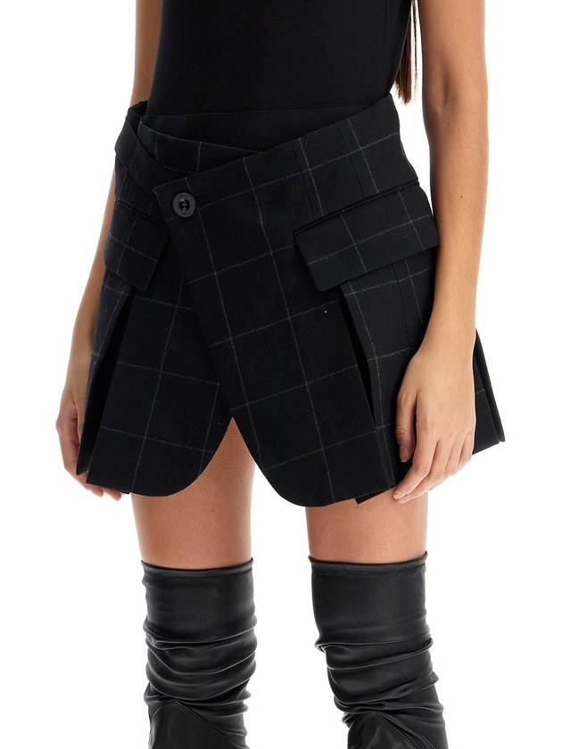 plaid wool skort with check - SACAI - BALAAN 4