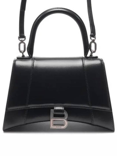 Hourglass Shiny Box Calfskin Small Tote Bag Black - BALENCIAGA - BALAAN 2