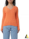 Women's Embroidered Logo Knit Top Orange - POLO RALPH LAUREN - BALAAN 2