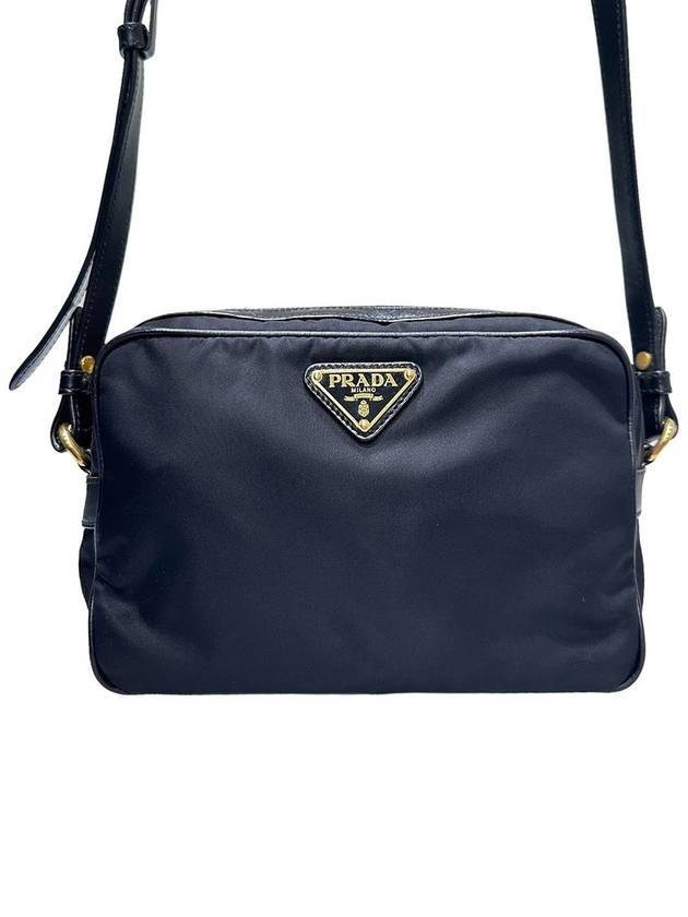 Women s 1BH089 Black Pocono Nylon Gold Triangular Logo Cross Bag - PRADA - BALAAN 1