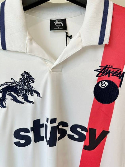 AU Australia Football Polo Long Sleeve T Shirt ST0M0476 White Red Stripe MENS S M L - STUSSY - BALAAN 2