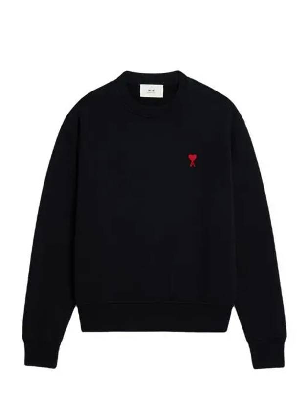 Small Heart Logo Sweatshirt Black - AMI - BALAAN 2