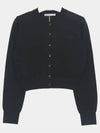 Embossed Logo Super Fine Crop Crew Neck Women s Cardigan 4KC3243039 001 - ALEXANDER WANG - BALAAN 3