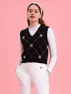 Flee diamond pattern knit vest MK3SV020BLK - P_LABEL - BALAAN 8