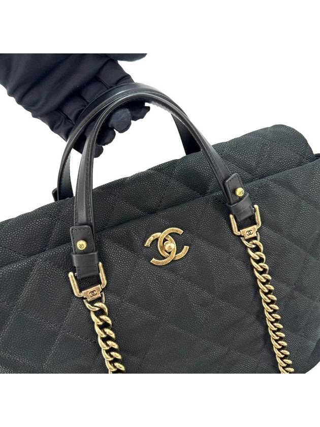 Caviar season shoulder bag tote black - CHANEL - BALAAN 4