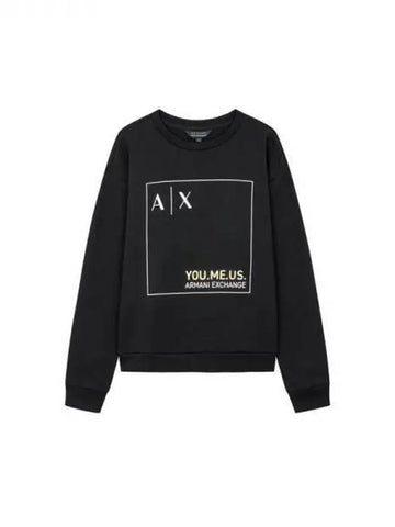 Women s Box Logo Cotton Sweatshirt Black 270951 - ARMANI EXCHANGE - BALAAN 1