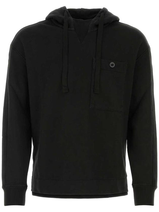 Chest Pocket Cotton Hoodie Black - TEN C - BALAAN 1